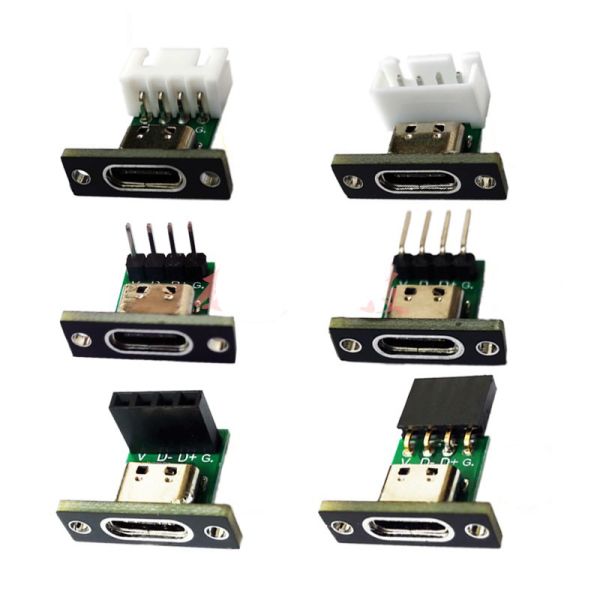 Quality USB Type-C  4 Pin Female Jack 2.54mm Connector Breakout PCB Board Charge Port USB Socket Type C for sale