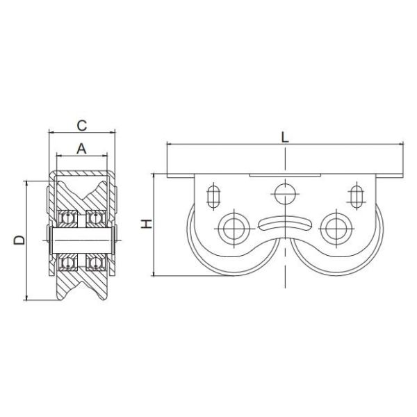152.4mm 6 Inch Large Sliding Gate Wheel Double Wheel Gate Roller