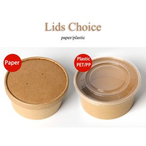 Custom Printed Wholesale Disposable Food Packing Take Away Kraft Paper Salad