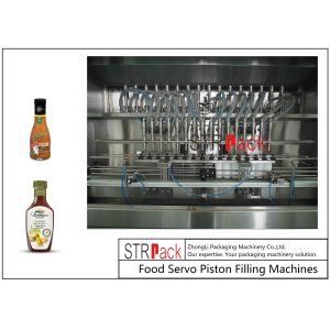 Automatic Vinaigrette Liquid Bottle Filling Machine Easy Cleanout 12 Nozzles