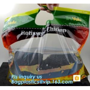 Wholesale custom printed rotisserie chicken bags roast chicken packaging bag, k handle bags stand up pouch, Plastic foil rot from china suppliers