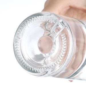 Brandy 375ml Vodka Bottle with Cork Luxury Flat Design Super Flint Glass