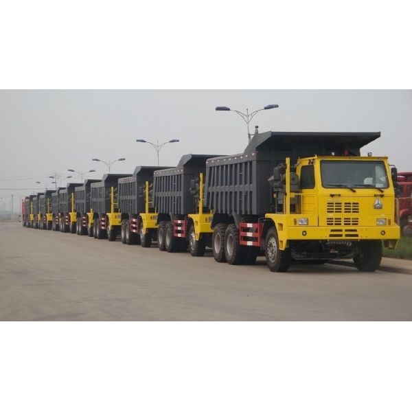 HOWO 70tons Off road Mining Dump Truck Tipper 6 by 4 driving model 371hp with HYVA Hdraulic lifting system