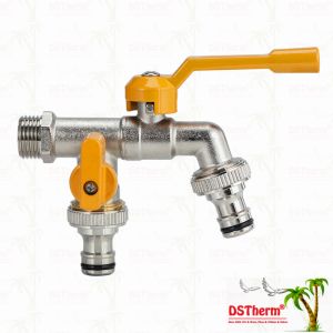 Wholesale Brass Economic Double Outlet Bibcocks Brass Faucet Nickel Plated Brass Tap 1/2&quot;*3/4&quot;*3/4&quot; from china suppliers