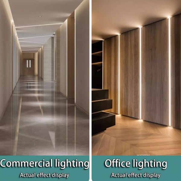 LED Surface Mounted Linear Light Aluminum Groove Embedded Ceiling Linear Light Concealed U-Shaped Black Linear Light