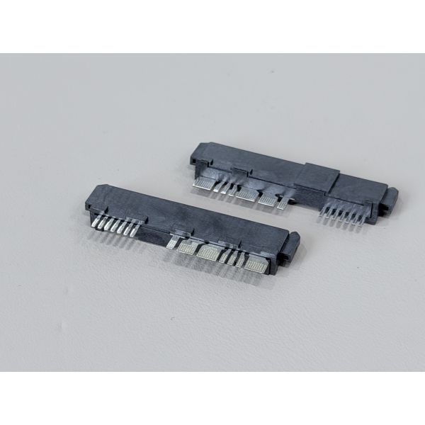 SAS 29P Wire Solder Female Cable Connector with Positioning Peg and Bump, 1.27mm Pitch 15U" Gold Electrical Signal Terminal Connector for Server,