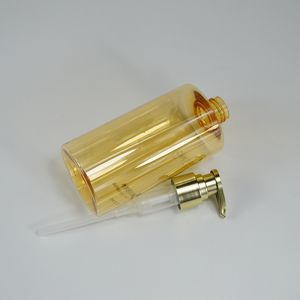 PP Material Plastic Bottle Pump Lotion Dispenser with UV Coating and Matt Gold
