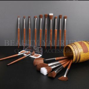 Brass Ferrule Face Makeup Tools 17pcs Multipurpose Makeup Brush Set