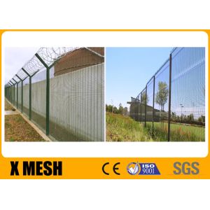 High Security 50mmx150mm Metal Mesh Fencing Black Color For Railway Fields