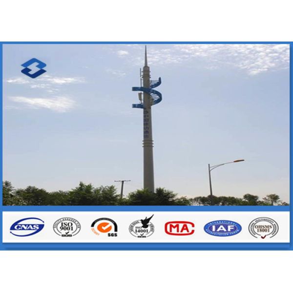 Quality Steel Conical Self Supporting Telecommunication Pole With Climbing Ladders for sale