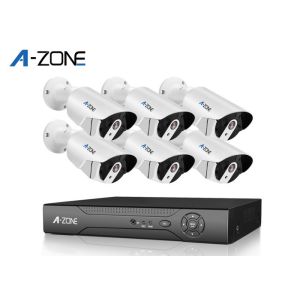 Bullet Case 6 Camera Surveillance System , Poe Home Security Camera System