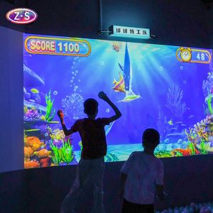 Immersive Projection Game Interactive Ball-Throwing Wall With Colorful Effects