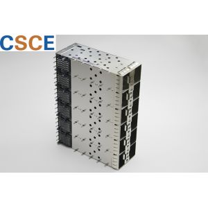 Energy Saving Fiber SFP Cage Connector 2 * 6 Ports With Grounding Pin Connector