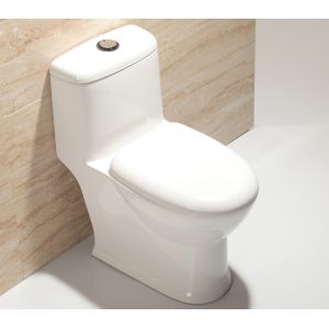 White Ceramic One Piece Toilet with Dual Flush 3L/6L