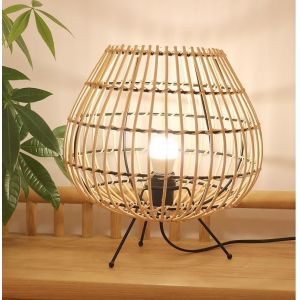 Wholesale Natural Color Bamboo Rattan Table Lamp For Bedroom Bedside Atmosphere from china suppliers
