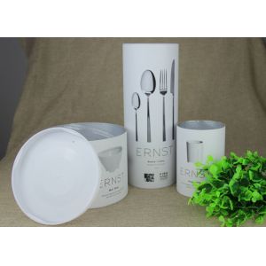 Customised Movable Plastic Lid CMYK Printing Kraft Paper Tube Packaging ,