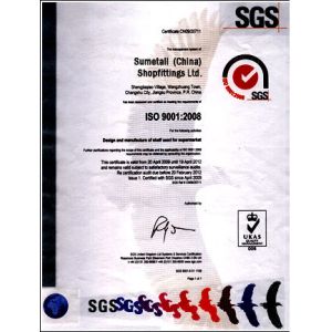 SUMETALL (CHINA) SHOPFITTINGS LTD Certifications