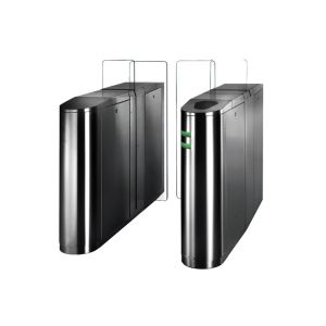 Security Office Building Access Control Turnstiles Full Height Acrylic Wing