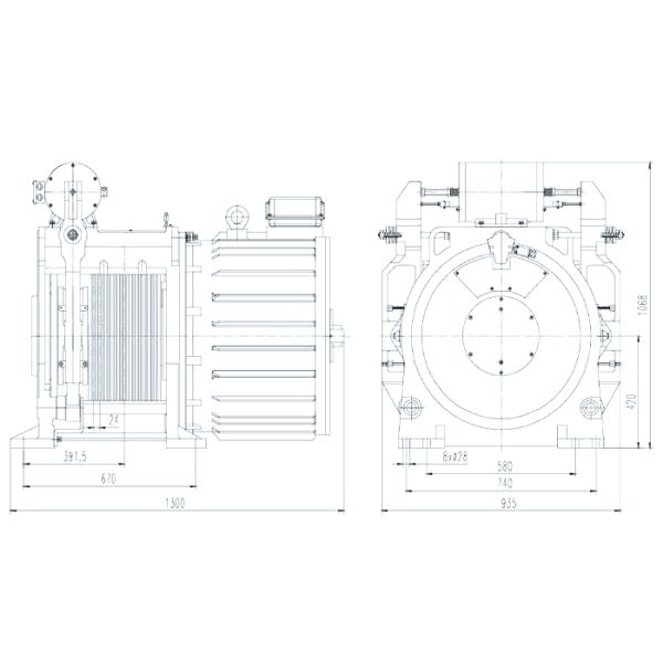 Permanent Magnet Synchronous Gearless Traction Machine T Guide For Elevator 2500kg