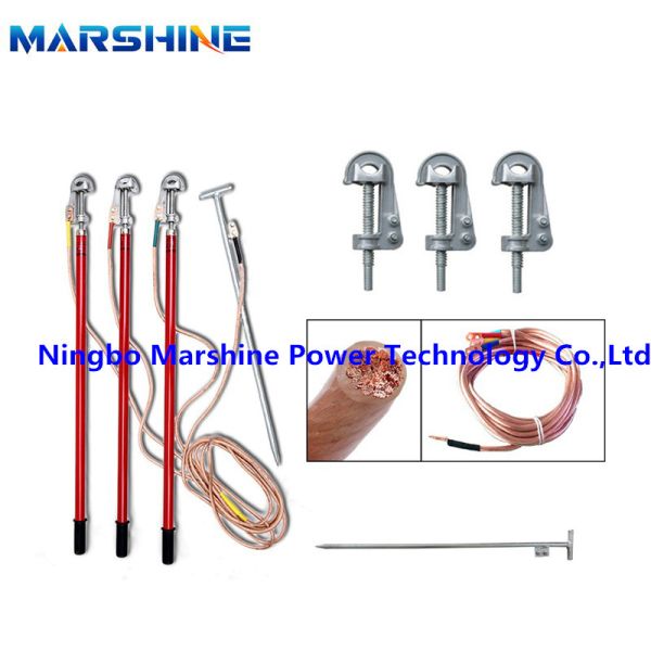 Portable Grounding Rod With Flat Clipper Jaws For Applying Aluminium And Copper Bus-bar