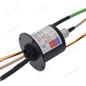 Integrate RF slip ring with power ethernet signal and radio frequency rotary