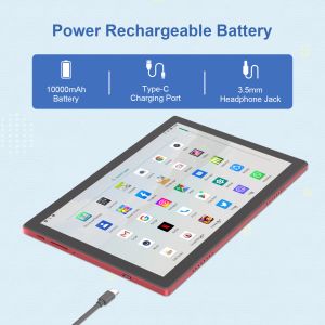 C Idea 10.1 Inch Android 14 Smart Tablet Pc With Dual SIM and Pen CM8200Plus red