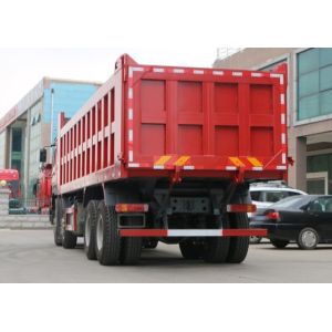 Stock Howo 371hp 8x4 Heavy Duty Dump Truck For Promotion In Red Color