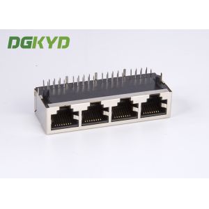 1 x 4 Multiple Port cat5 RJ45 PCB Socket Connector Female For Communication