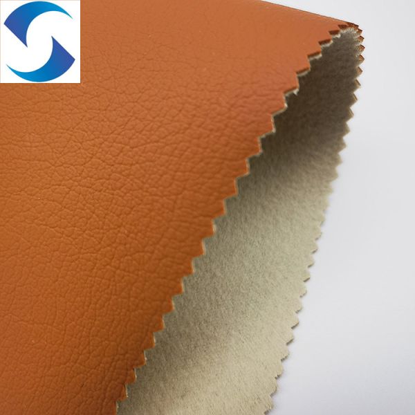 Quality 1.1mm Orange PVC Leather Fabric With Embossed Pattern 25-50M/Roll Packing for sale