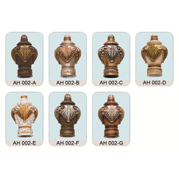 Classical delicate crystal zinc alloy curtain rod finials for home decoration