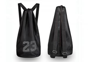 China Double Layer Custom Drawstring Backpack 420D Polyester Cinch Bag on sale
