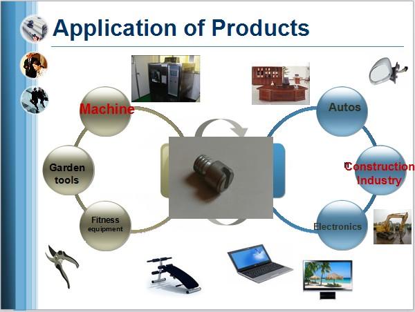 Slotted cheese head installation of screw special part in machine