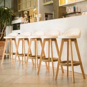 Fabric Upholstery Back High Bar Chair Stools for Kitchen and Bar Customized