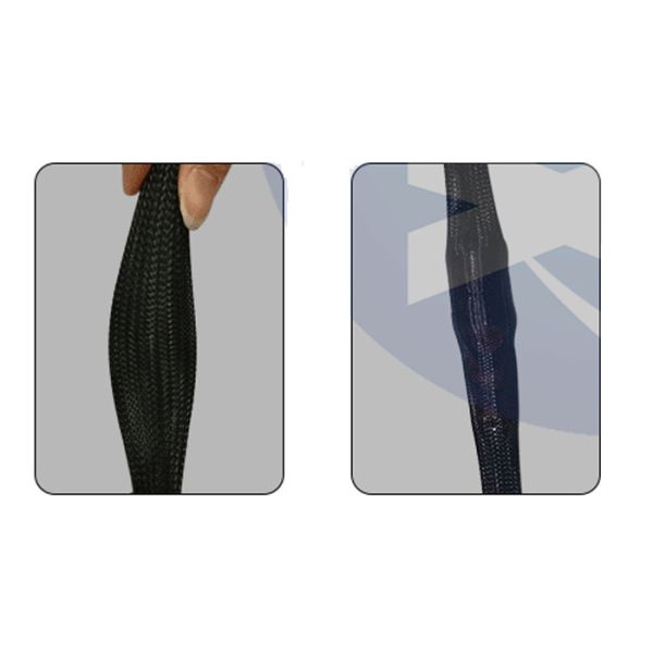 Electrical Braided Automotive Wire Sleeve , Expandable Cable Sleeving Pet