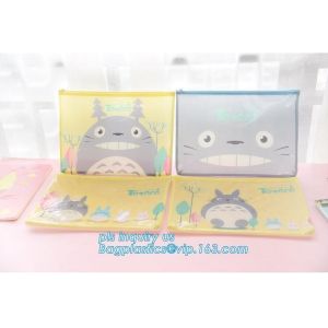 Eco-friendly plastic custom slider zipper PVC stationery bag, Zip lockk slider