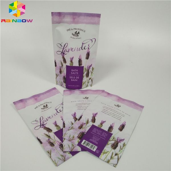 Custom Matte Printing Foil Pouch Packaging Flat Bottom Body Scrub Bag With Zipper