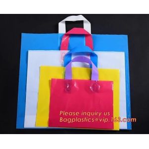 CLEAR FROSTED SOFT LOOP SHOPPER BAG,Soft Loop Handle Plastic Bag OEM Plastic