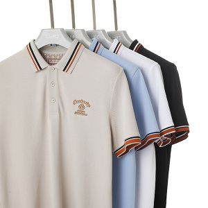Golf Slim Men'S Polo Shirts 100% Cotton Puff Printed Custom Logo For Casual
