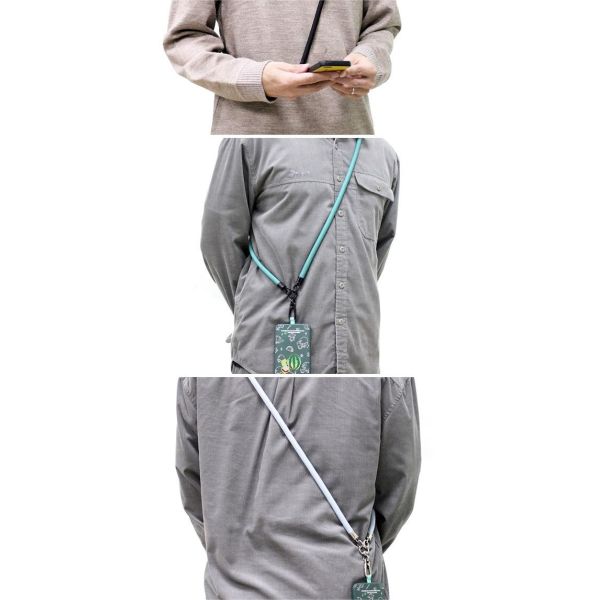 ODM Universal Phone Lanyard Adjustable Nylon Neck Phone Strap With Patch Metal