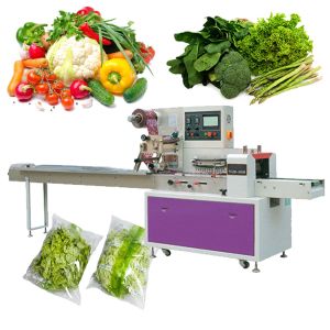 Horizontal Flow Packing Machine Assembly Line Packaging Vegetables Fruit Bread