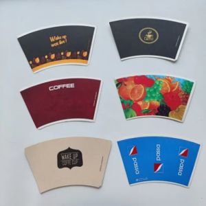 China Flexographyic Printing Single Double PE PLA Coated White Craft Paper Cup Fan Raw Material on sale