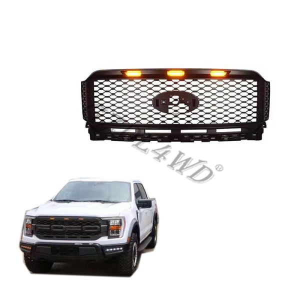 Car Body Parts Front Grill Mesh With Led Lamp For Ford F250