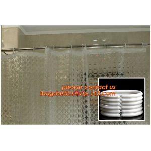 TRANSPARENT CIRCLE LINES, TRANSPARENT , polyester shower curtain and matching