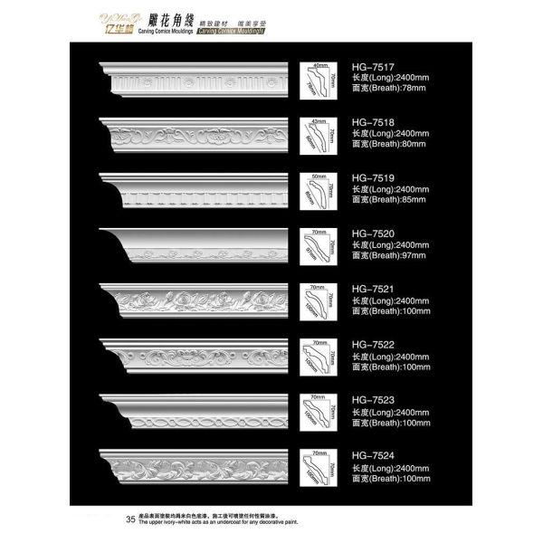 Customized Skirting Polyurethane Ceiling Cornice Mold Decorative PU Crown Moulding 2025 Polyurethane Architectural
