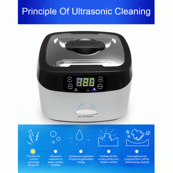 Degassing Portable Ultrasonic Cleaner 1.2L For jewelry cleaning