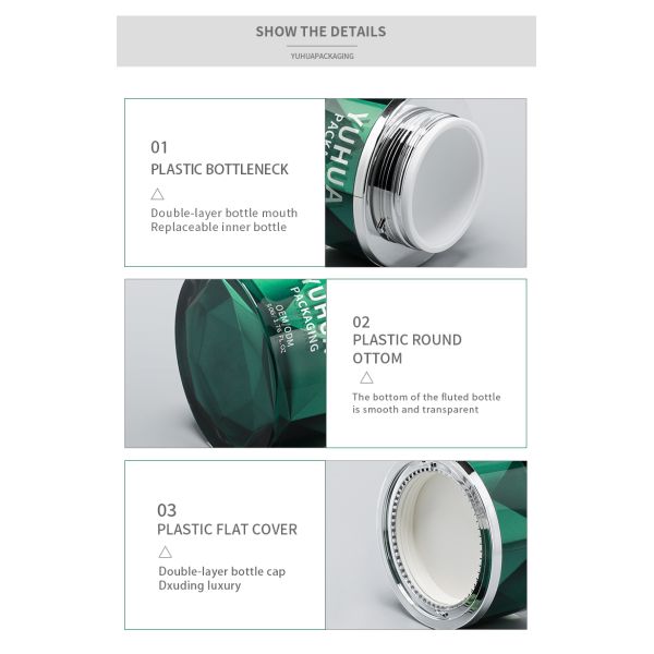 Custom 50G Body Cream Jars Luxuyr Empty Acrylic Double Wall Cosmetic Jars With Lid