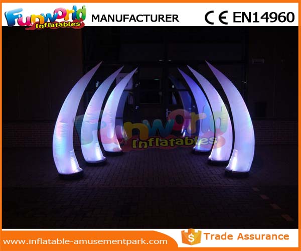 PVC Coated Nylon / PVC Tarpaulin Inflatable Lighting Decoration Cone For Backyard