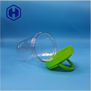 Best Sales Large Round Airtight Transparent Handle Lid PET Plastic Food Candy