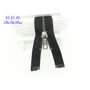 12 Inch Metal Separating Zipper Black Polyester Tape For Trousers / Hometextile