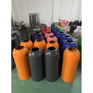 China High Quality Finest Price Hotel Bullet Head Stainless Steel Garbage Trash Can Public Waste Bins on sale